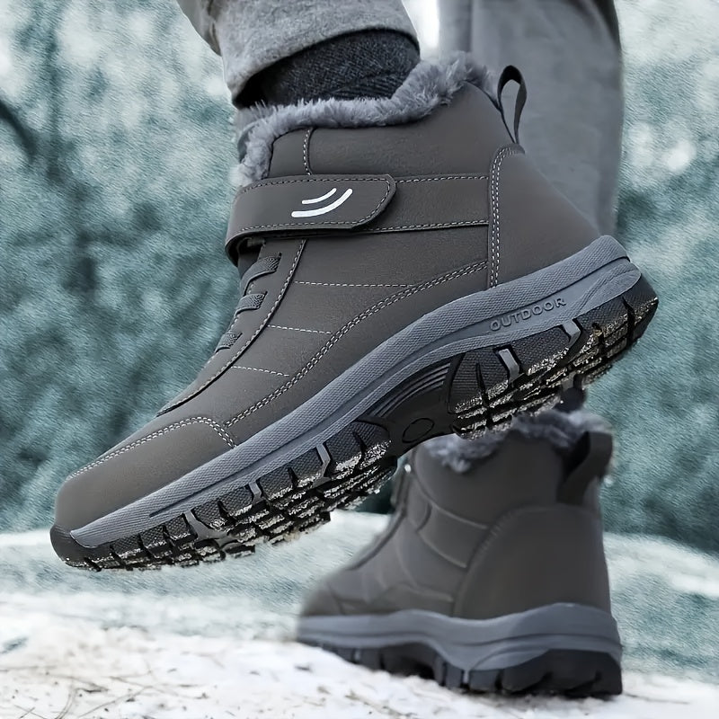 Bottes de Neige Unisexe, Scratch et Lacets, Doublure Peluche, vue 4
