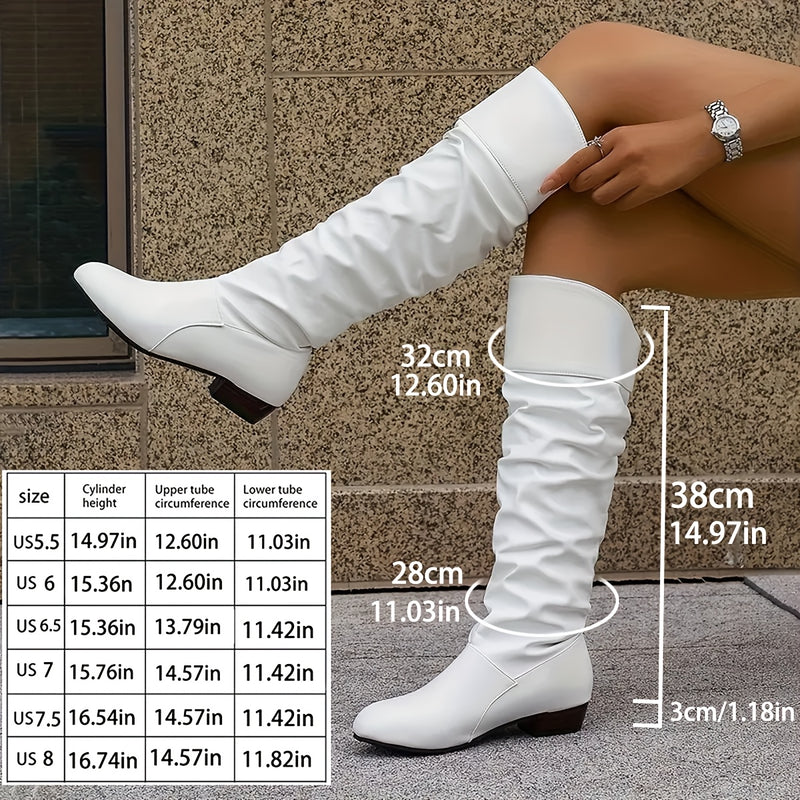 Bottes Hautes Femme Plissées, Bout Pointu, vue 2