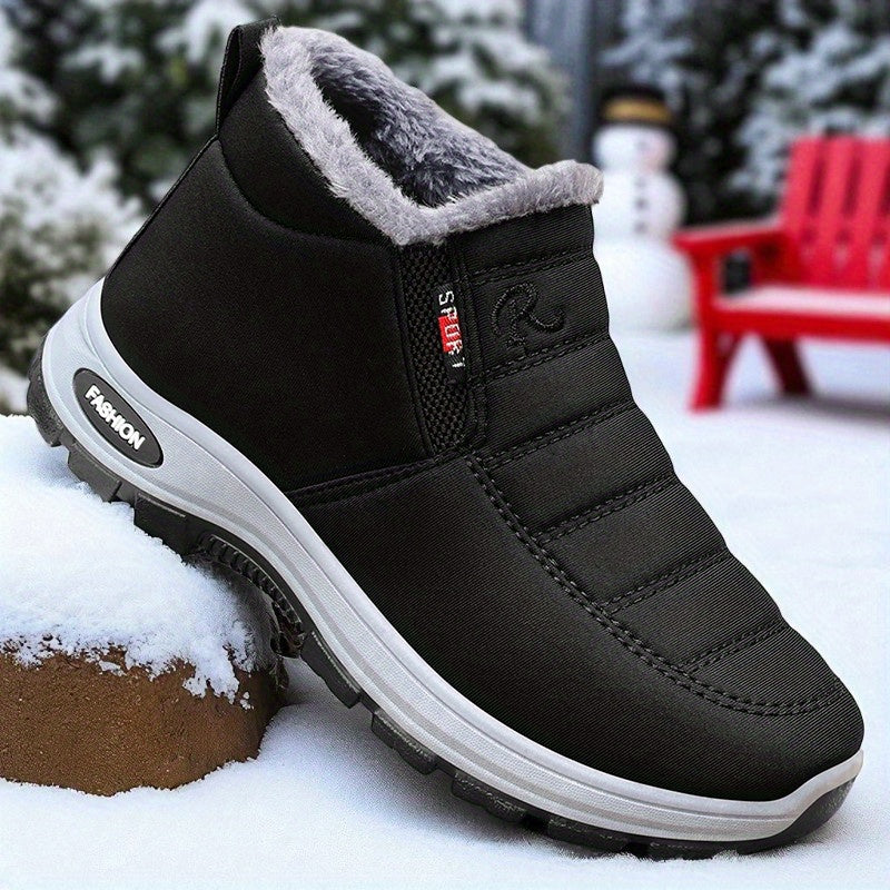 Bottines Chaudes Femme à Enfiler, Matelassées, Peluche – coloris noir