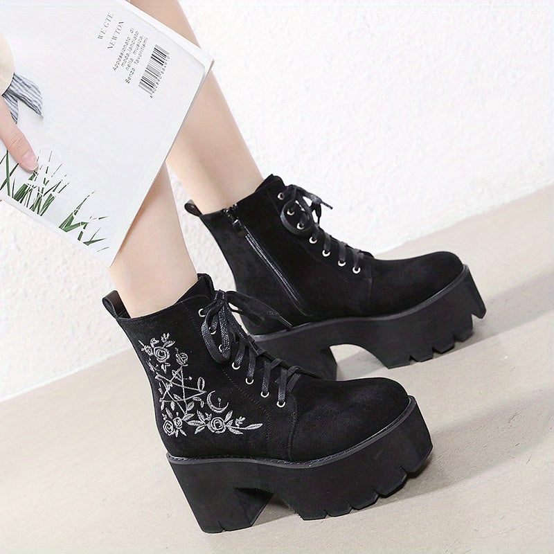 Bottes Plateforme Femme Gothiques, Flanelle, vue 2