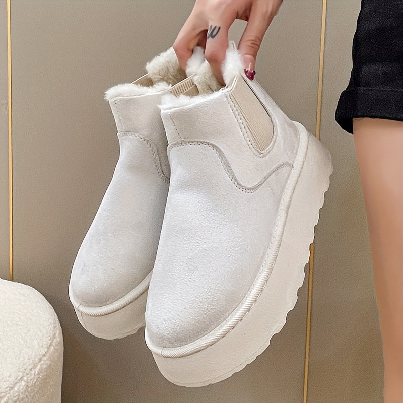 Bottines Chelsea Plateforme Femme, 4 Coloris – coloris blanc