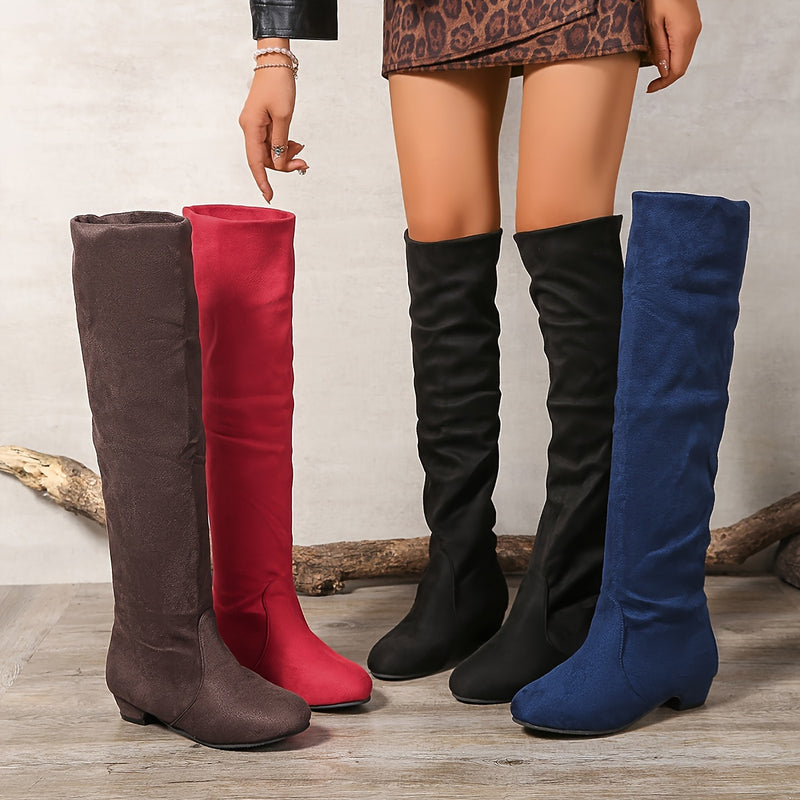 Bottes Hautes Femme Flanelle, Talon Bas, vue 2