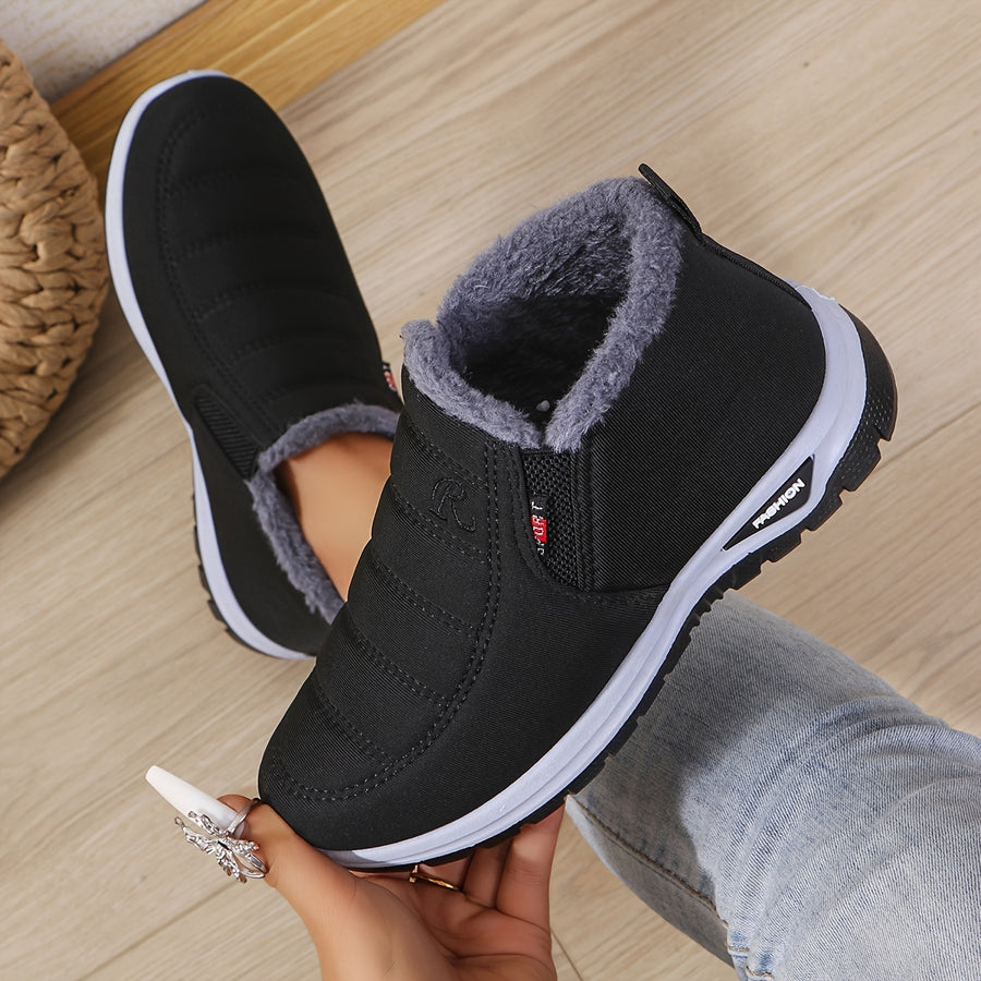 Bottines Femme Flanelle, Antidérapantes, à Enfiler