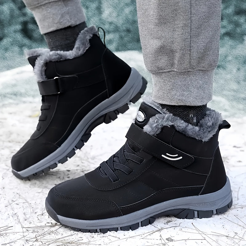 Bottes de Neige Unisexe, Scratch et Lacets, Doublure Peluche, vue 3