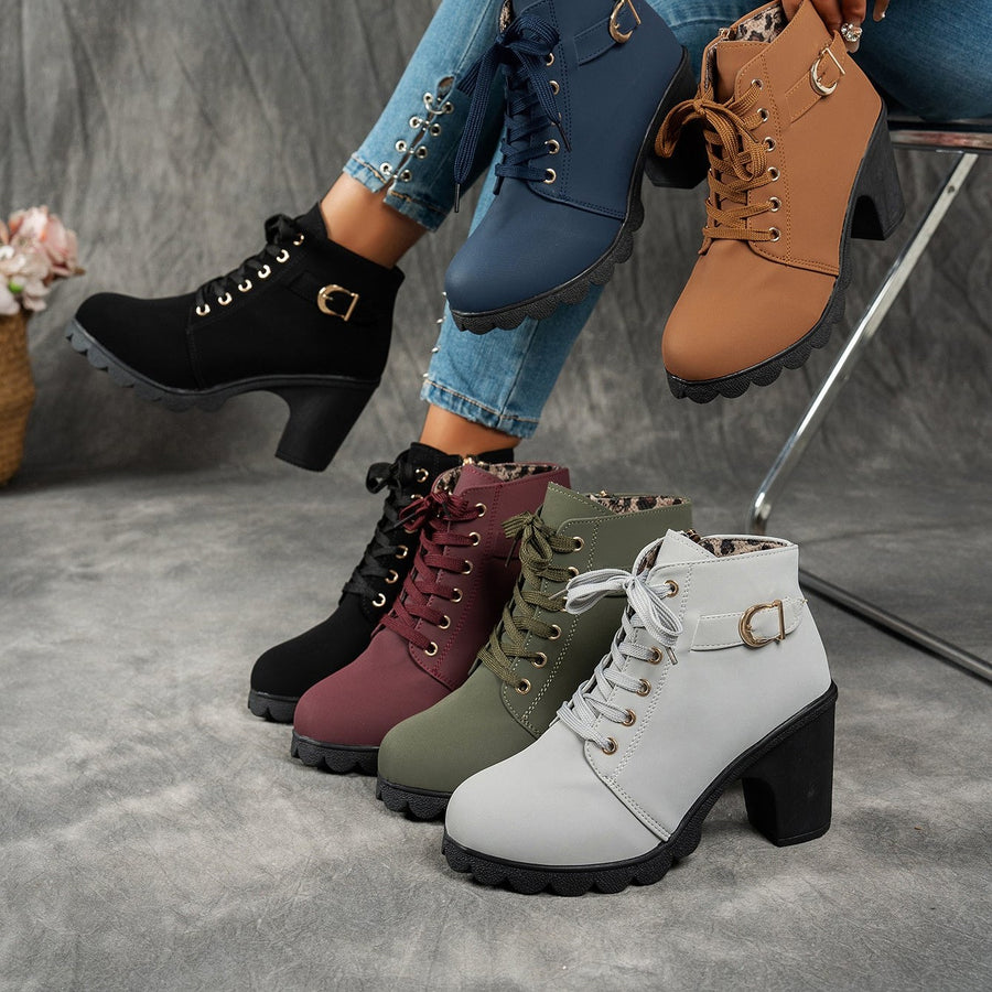 Bottines Femme Plateforme, Boucle Décorative