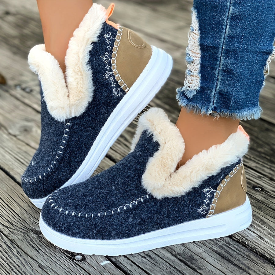 Bottines Femme à Enfiler, Semelle Épaisse, 5 Coloris – coloris bleu marine