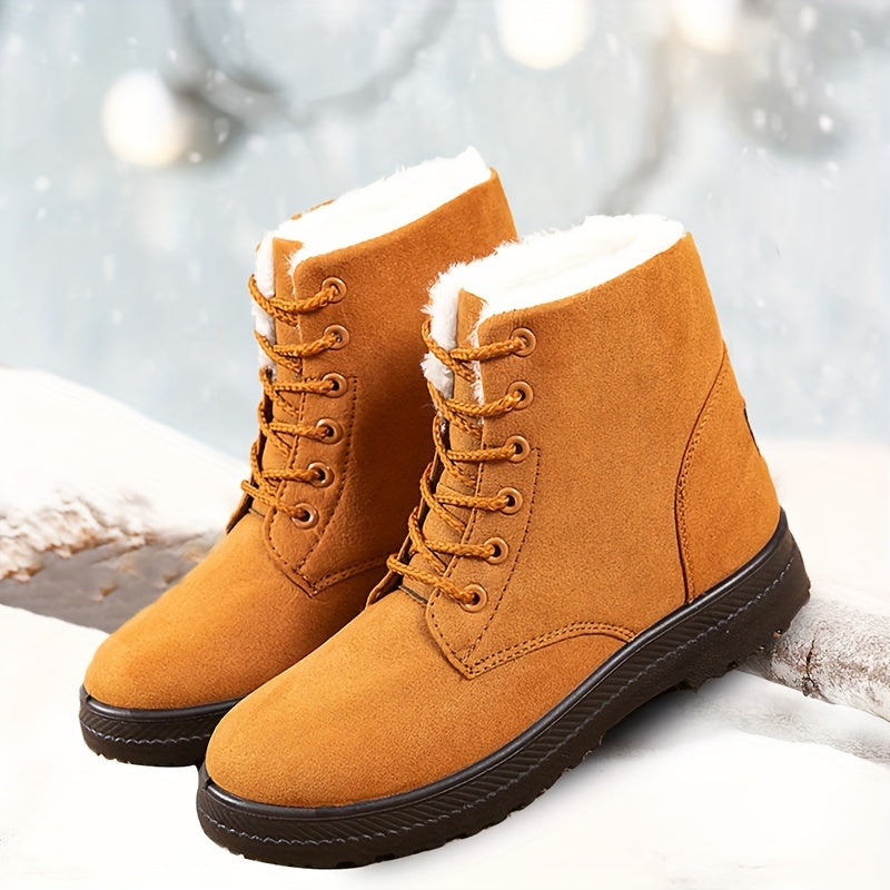 Bottes femme à lacets en tissu, talon plat, disponibles du 35 au 44