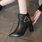 Bottines Femme Similicuir, Bride Triangle