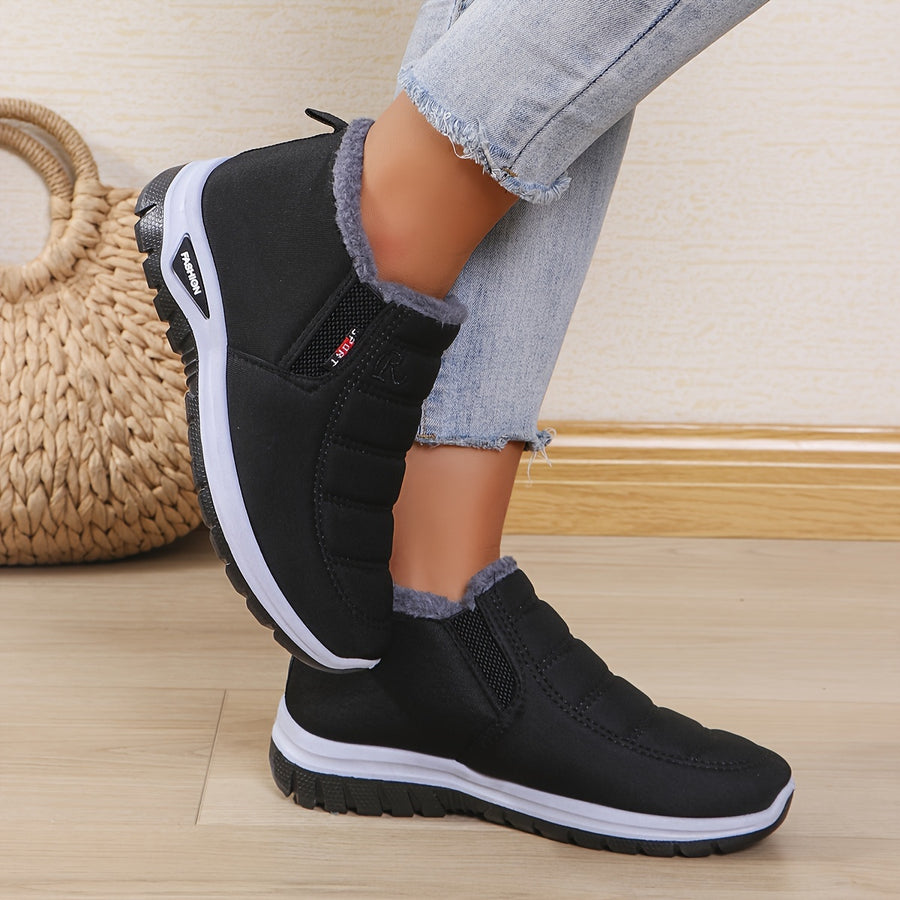 Bottines Femme Flanelle, Antidérapantes, à Enfiler, vue 2