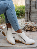 Bottines Femme Bout Pointu, Zip Décoratif, vue 7