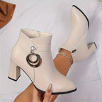 Bottines Femme Similicuir, Bride Triangle, vue 8