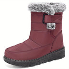 Bottes de Neige Femme, Semelle Plateforme – coloris rouge