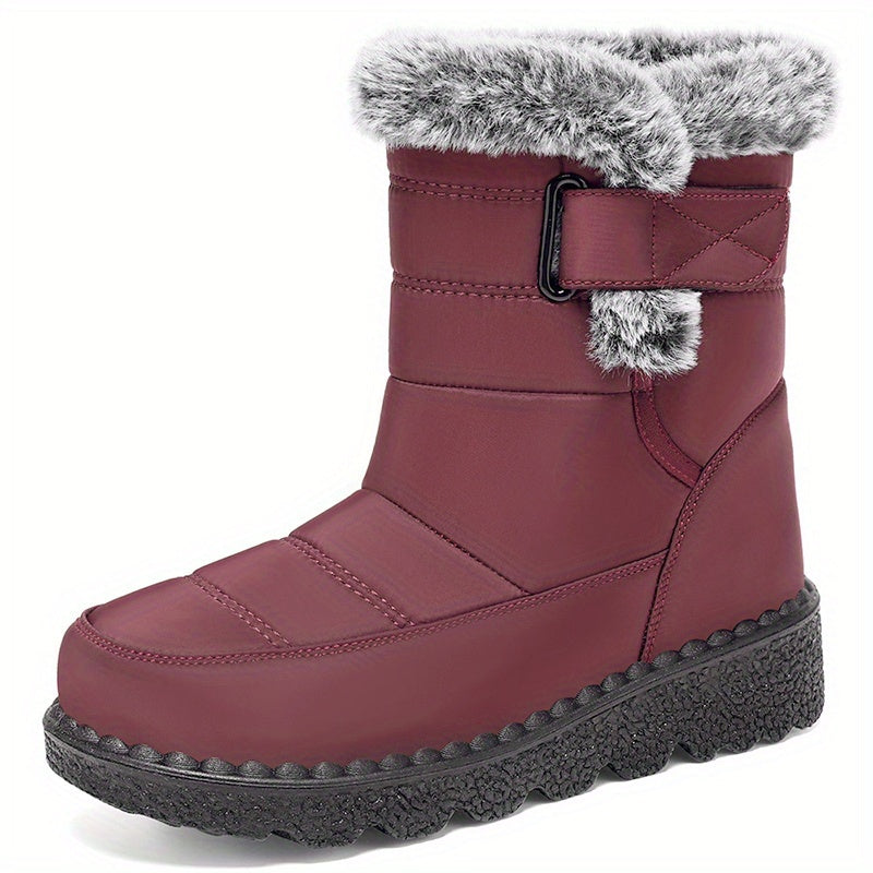 Bottes de Neige Femme, Semelle Plateforme – coloris rouge
