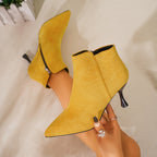 Bottines Talon Aiguille Femme, Bout Pointu, 6 Coloris – coloris jaune