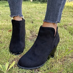 Bottines Femme Talon Compensé, Flanelle – coloris noir