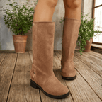 Bottes Hautes Femme Mollet Large, Aspect Daim, Fourrées, vue 8