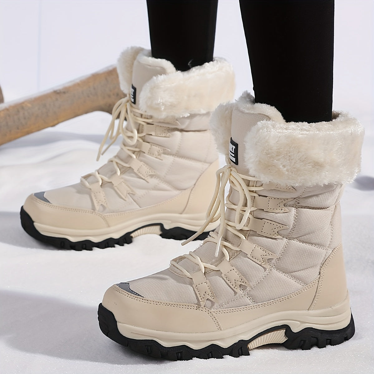 Bottes Femme à Lacets, Doublure Flanelle, Mi-Mollet, vue 4