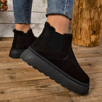 Bottines Chelsea Plateforme Femme, Col Fourrure, vue 5
