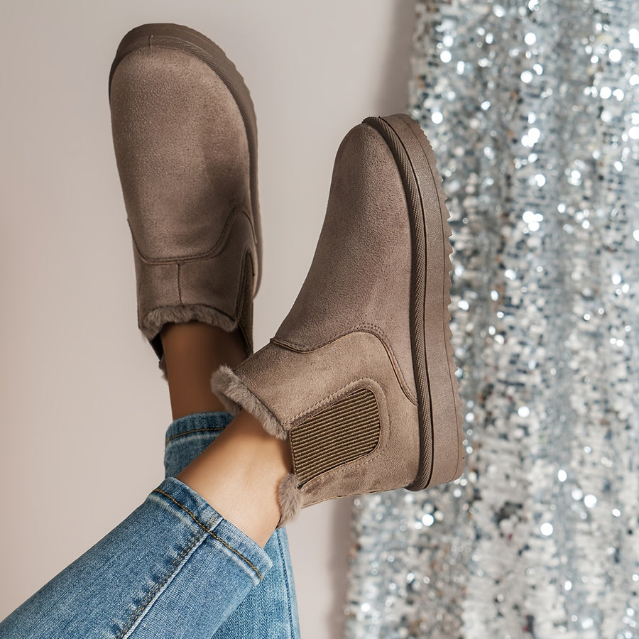 Bottines Chelsea Femme Plateforme, Chameau ou Gris, vue 2