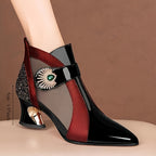 Bottines Femme Talon Haut en Résille, Bout Pointu, vue 2
