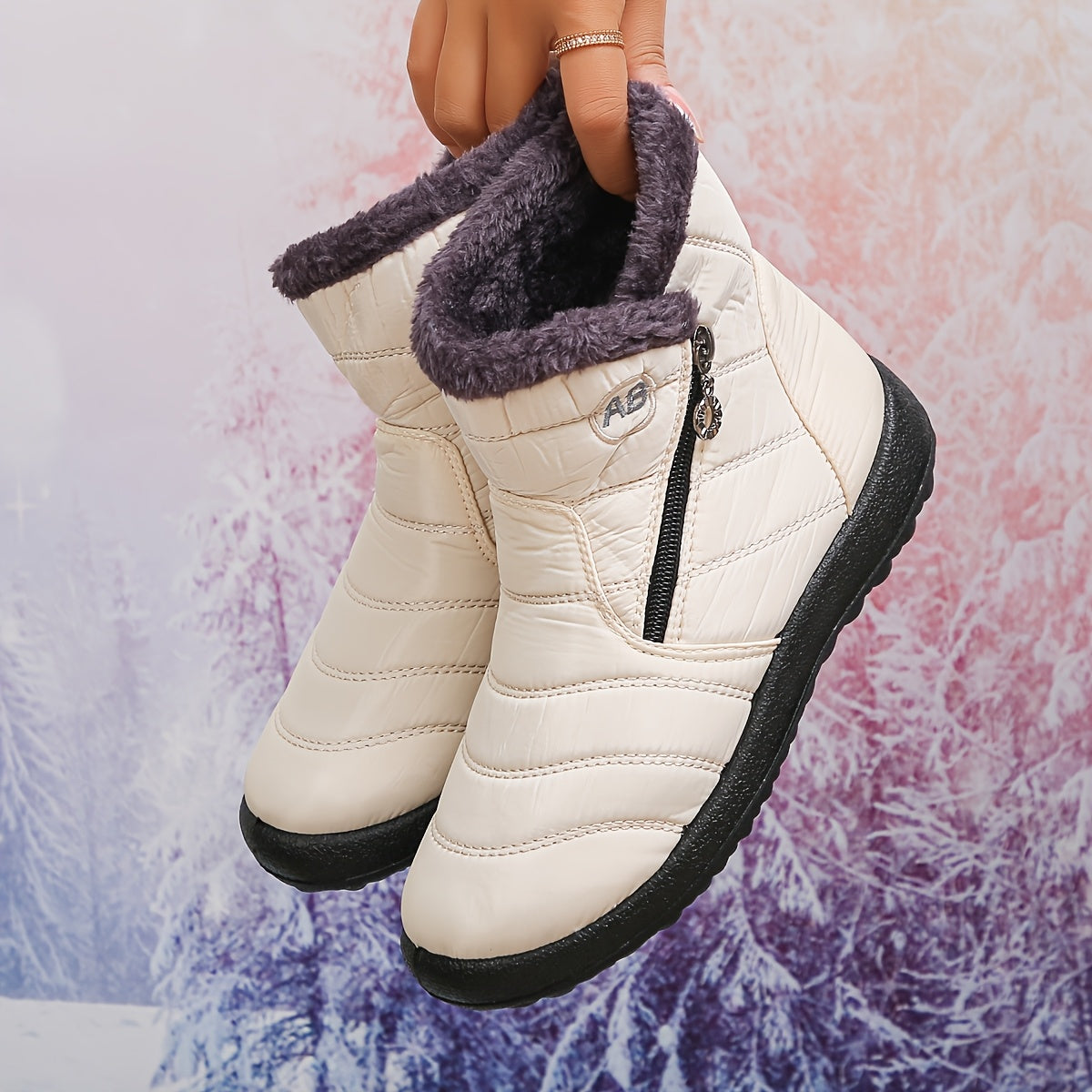 Bottes Fourrure Femme, Zippées, 9 Coloris – coloris beige
