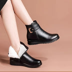 Bottines Femme Similicuir, Zip et Bride Dorée, vue 3