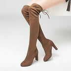 Cuissardes Femme, Tige Extensible, Cordon de Serrage – coloris marron clair