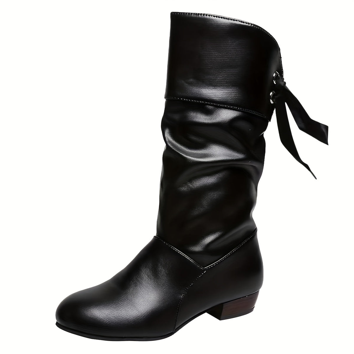 Bottes Mi-Mollet Femme, Ruban Décoratif, vue 14