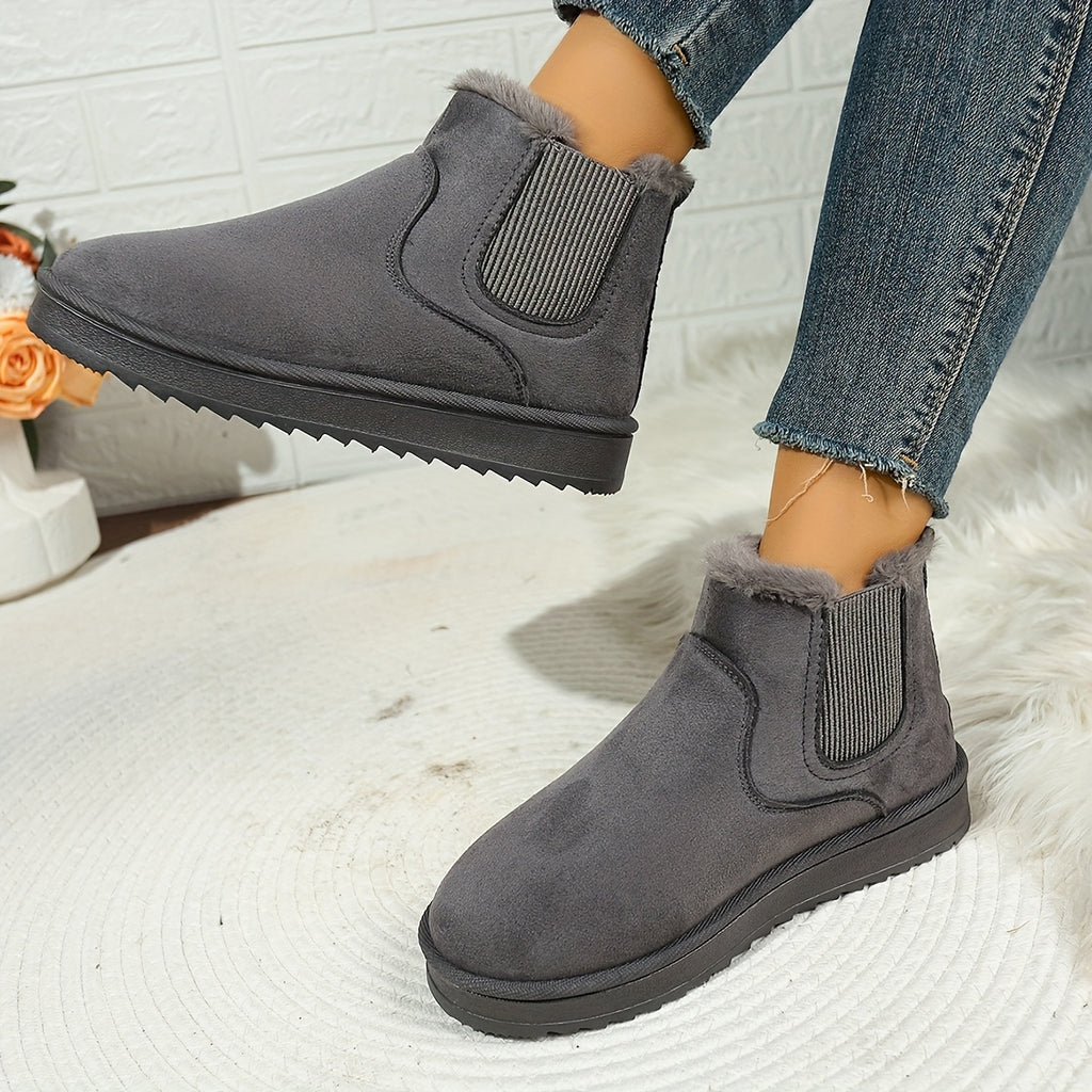 Bottines Chelsea Femme, Col Fausse Fourrure, vue 8