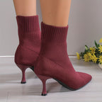 Bottes Chaussettes Femme, Talon Aiguille, vue 4