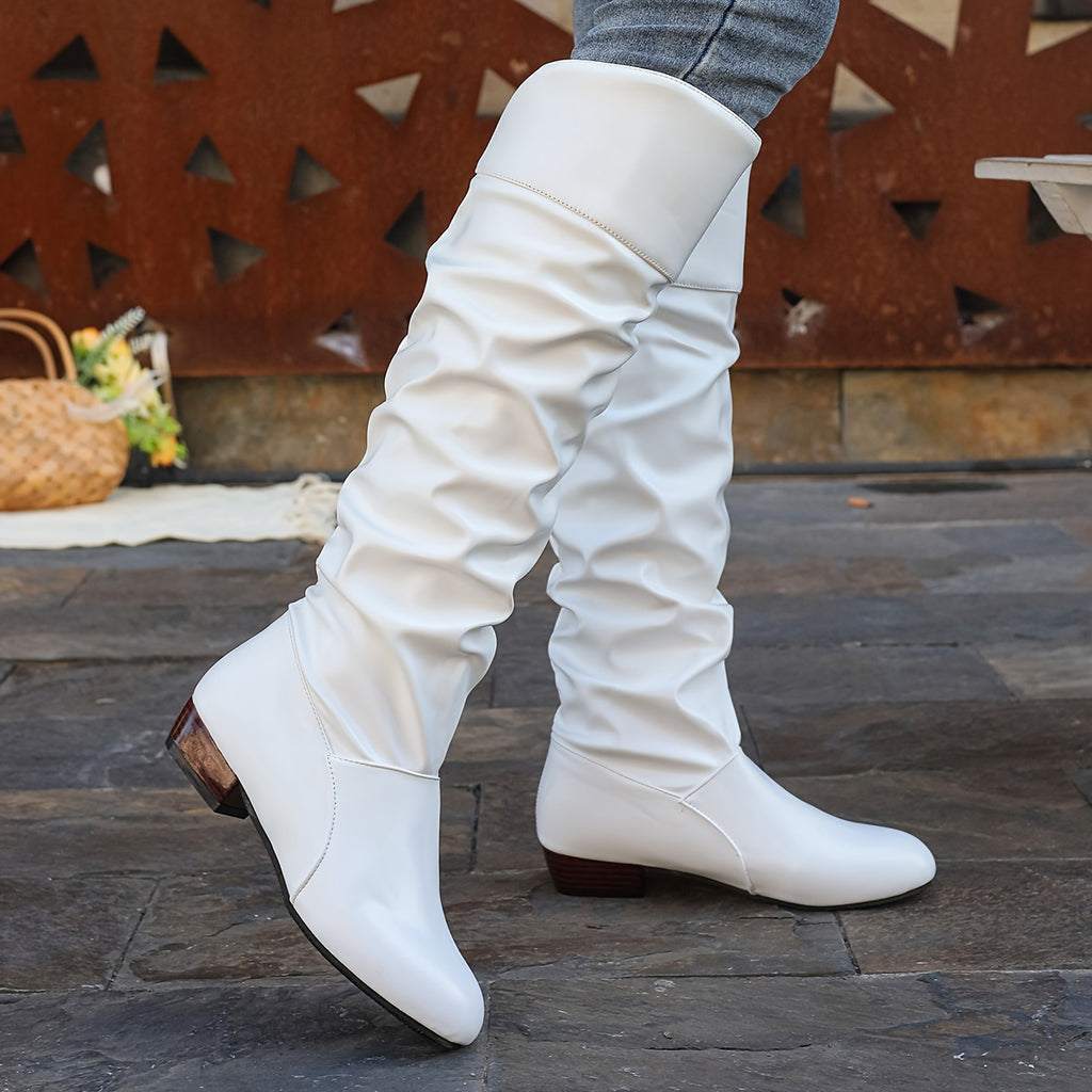 Cuissardes Femme Similicuir, Tige Drapée, vue 2