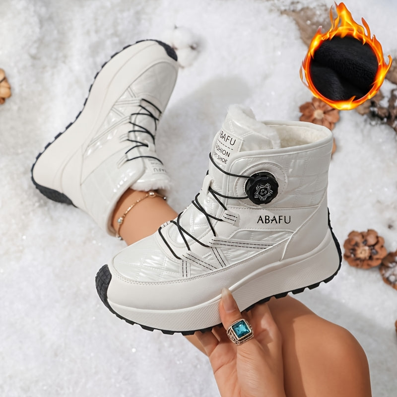 Bottes d'Hiver Femme, Similicuir, Semelle Plateforme, vue 20