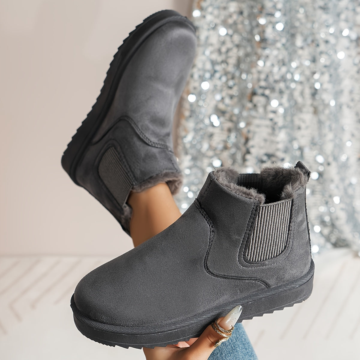 Bottines Chelsea Femme Plateforme, Chameau ou Gris, vue 7