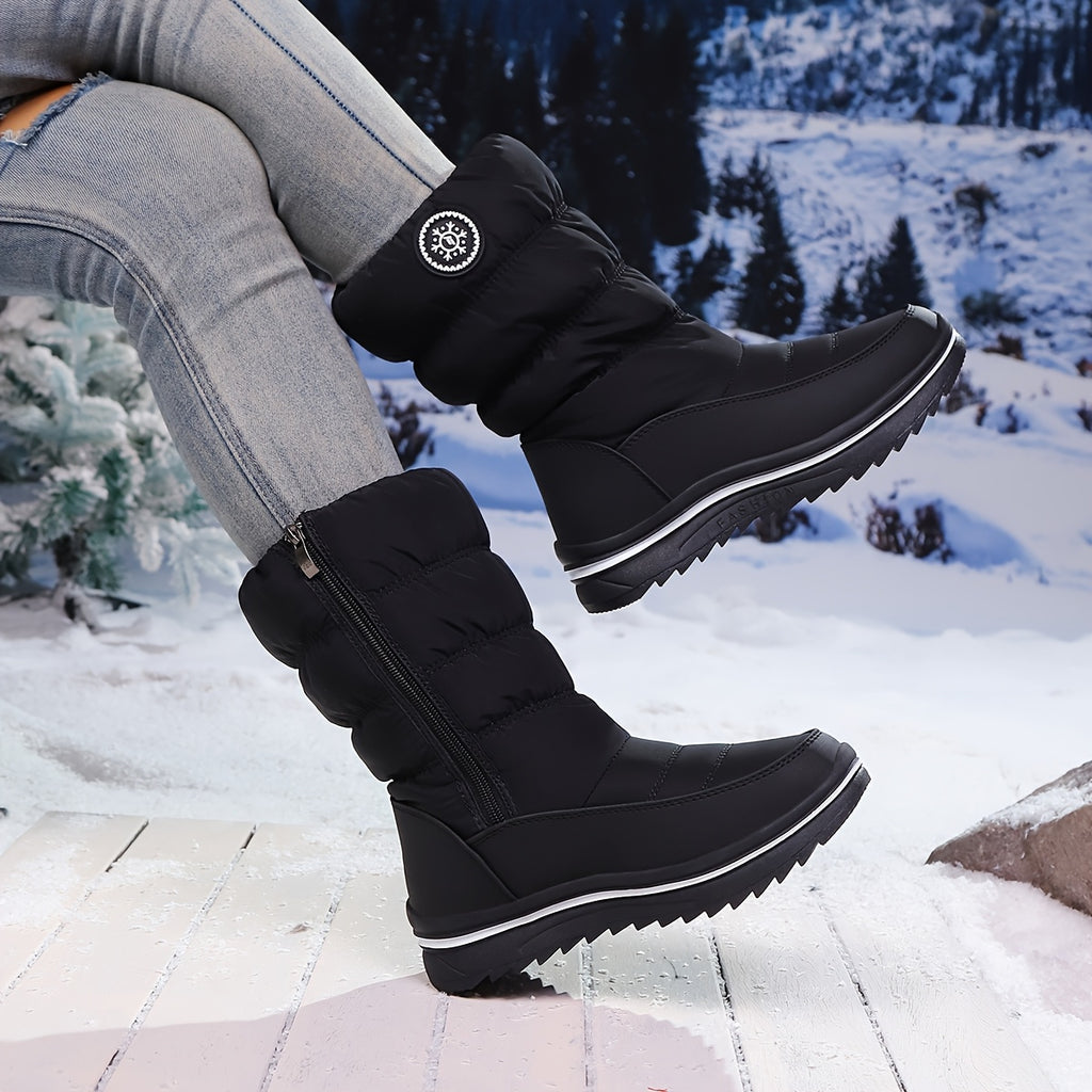 Bottes de Neige Femme Matelassées, Zip, Blanc ou Noir, vue 4