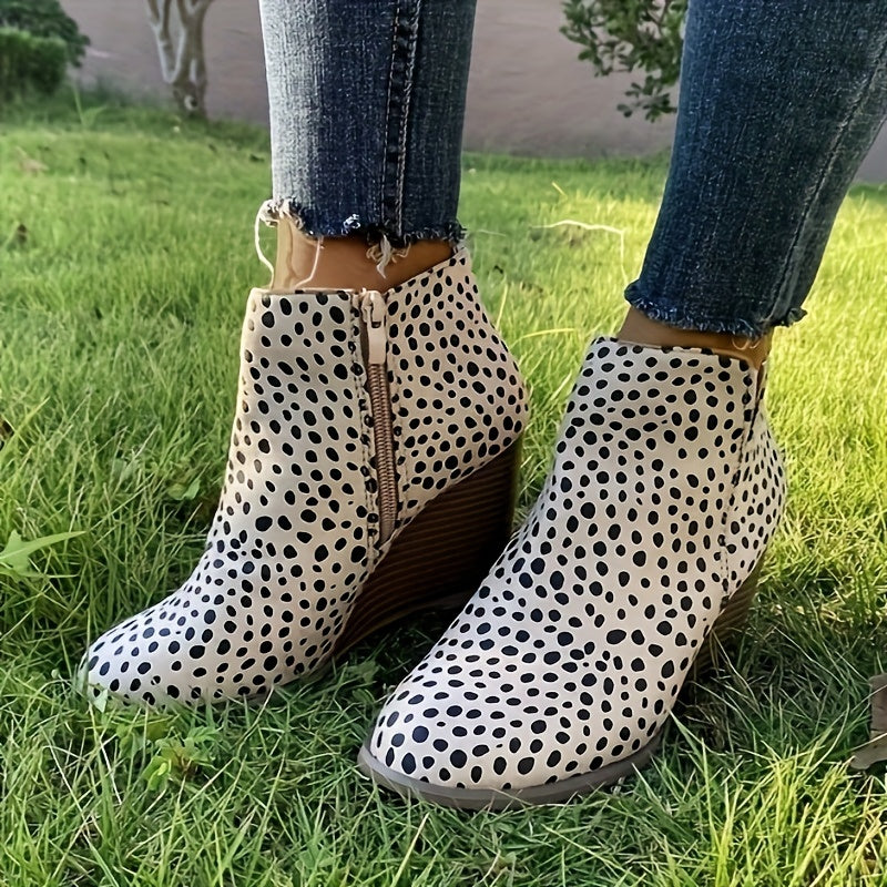 Bottines Femme Talon Compensé, Flanelle, vue 6