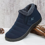 Bottes Hiver Femme à Enfiler, Col Fausse Fourrure