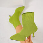 Bottes Chaussettes Femme, Talon Aiguille – coloris vert