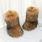 Bottes de Neige Femme Fausse Fourrure, Sans Fermeture