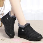 Bottes Plates Femme à Enfiler, Col Fausse Fourrure, vue 10