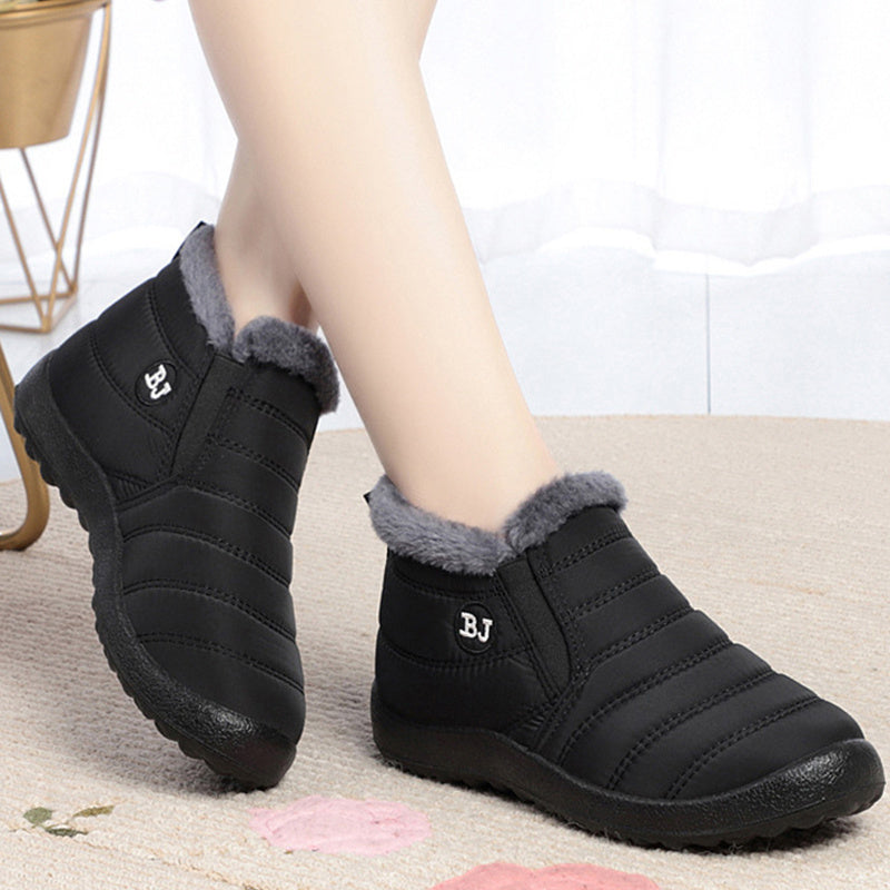 Bottes Plates Femme à Enfiler, Col Fausse Fourrure, vue 10