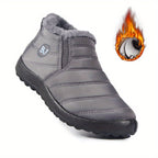 Bottes Plates Femme à Enfiler, Col Fausse Fourrure – coloris gris