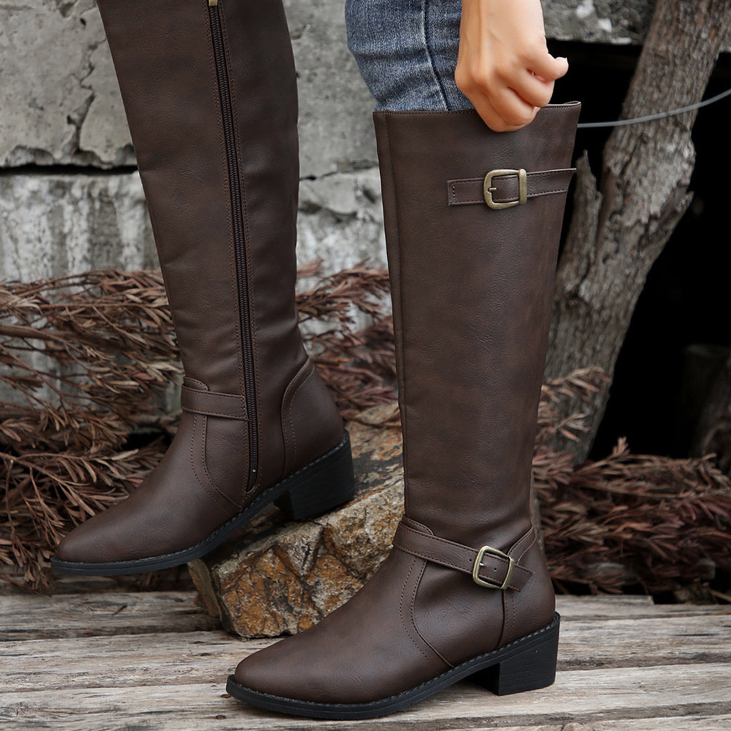 Bottes Cavalières Femme Hautes, Bride à Boucle, 3 Coloris, vue 4