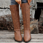 Bottes Cavalières Femme Hautes, Bride à Boucle, 3 Coloris