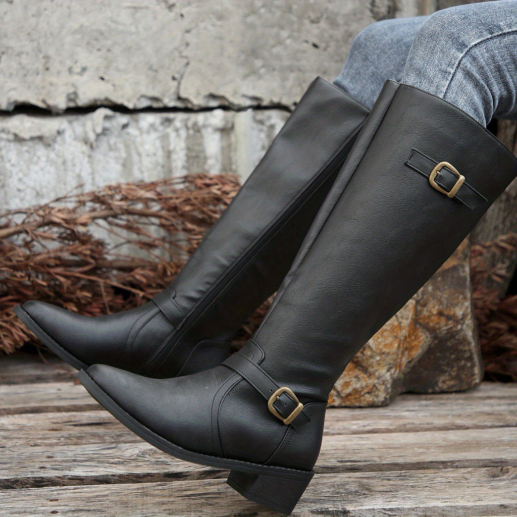 Bottes Cavalières Femme Hautes, Bride à Boucle, 3 Coloris, vue 5