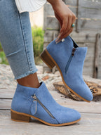 Bottines Femme Bout Pointu, Zip Décoratif, vue 8