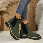 Bottines Chelsea Femme Semelle Crantée, Aspect Daim, vue 17
