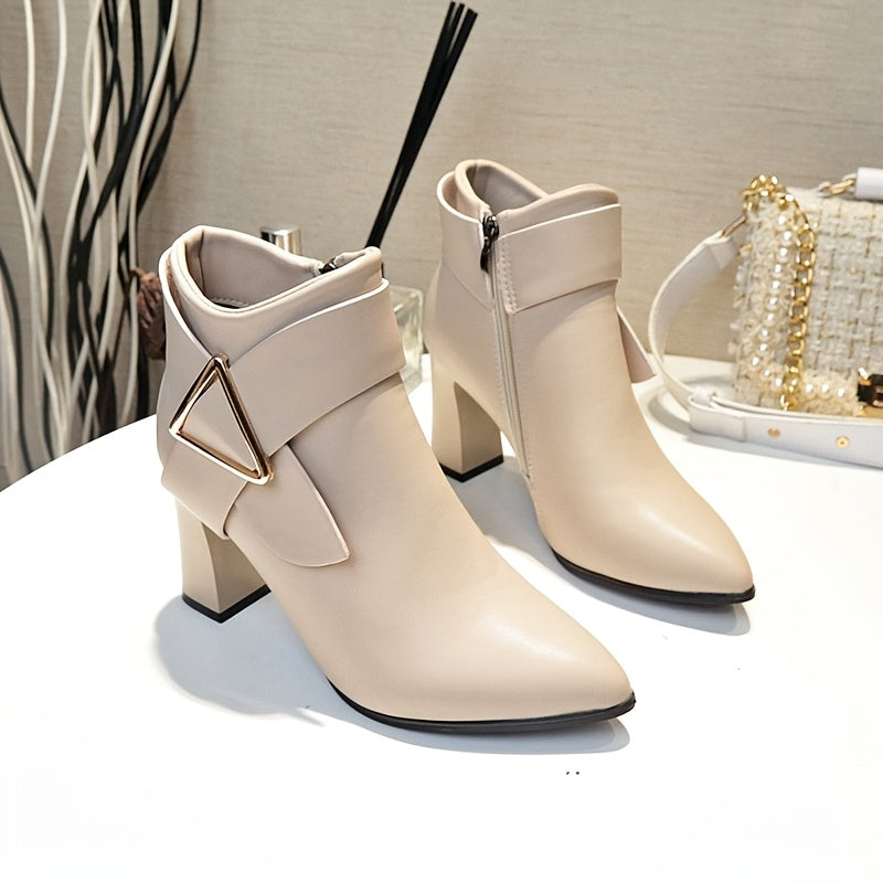 Bottines Femme Similicuir, Bride Triangle, vue 7