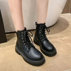 Bottines Femme Similicuir Noires à Lacets, vue 2