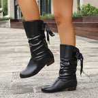 Bottes Mi-Mollet Femme, Ruban Décoratif, vue 8