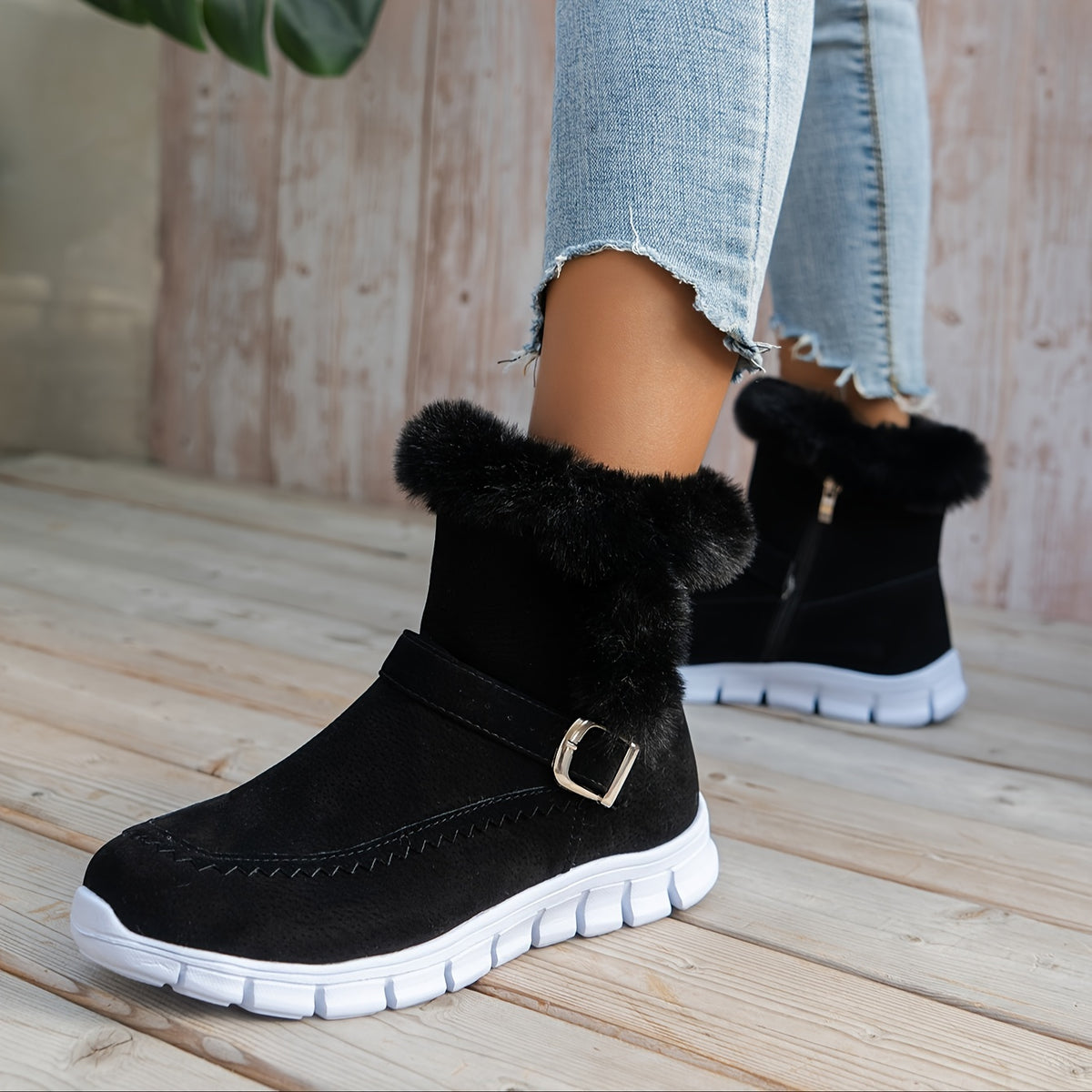Bottines Femme Cheville, Fourrure Synthétique, vue 13